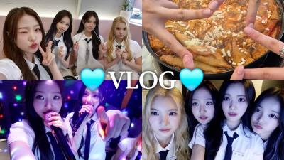 [vlog] Eating instant tteokbokki with friends 𓐐𓎩 and going to coin karaoke ✩♬ ₊˚. Daily Vlog
